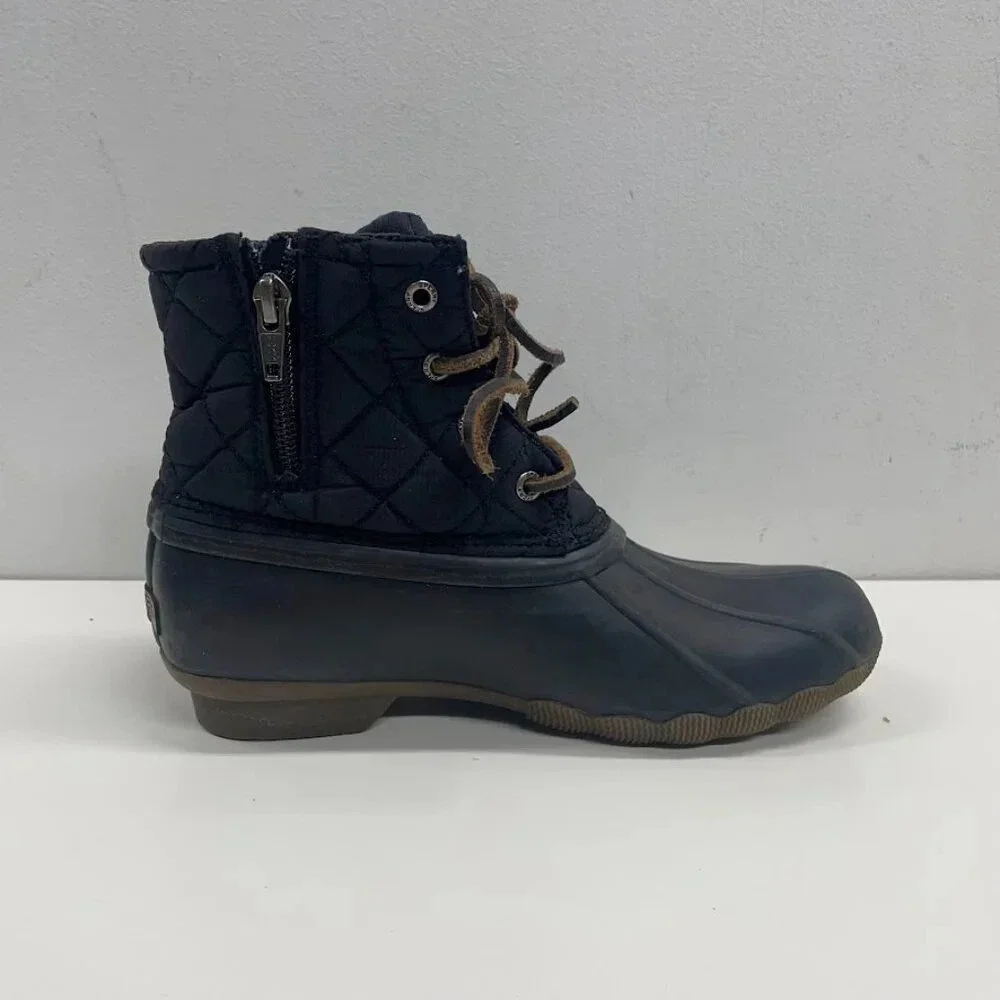 Girls Sperry Saltwater Core Black Rubber Boots [STS94063] Size 3